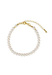 Braccatta - ADA GOLD bransoletka małe perły białe naturalne regulowana srebro pozłacane. Materiał: pozłacane, srebrne. Kolor: biały. Wzór: aplikacja. Kamień szlachetny: perła #1