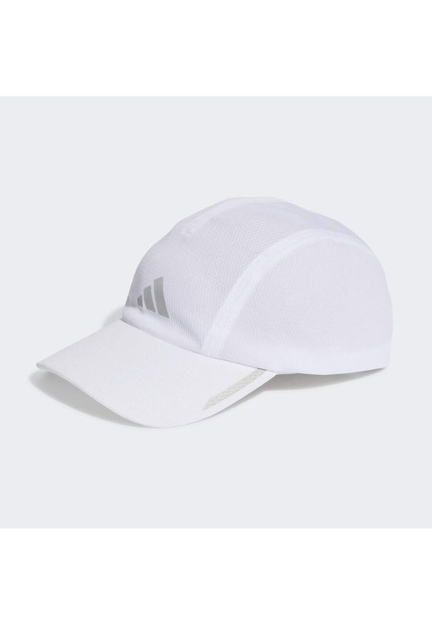Adidas - Running AEROREADY Four-Panel Mesh Cap. Kolor: szary, biały, wielokolorowy. Materiał: mesh. Styl: sportowy