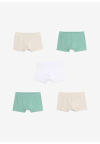 bonprix - Luźne bokserki z mieszanki bawełny organicznej (5 par). Kolor: zielony. Materiał: bawełna