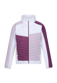 Regatta - Kurtka Dziecięca Brynden Padded Full Zip Soft Shell Jacket. Kolor: fioletowy, różowy, biały, wielokolorowy