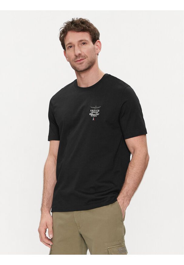Aeronautica Militare T-Shirt 241TS2062J592 Czarny Regular Fit. Kolor: czarny. Materiał: bawełna