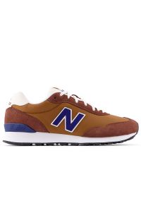 Buty męskie New Balance ML515WBR - brązowe. Okazja: na co dzień. Kolor: brązowy. Materiał: zamsz, syntetyk, skóra, materiał. Szerokość cholewki: normalna