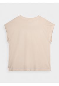 outhorn - T-shirt gładki damski - kremowy. Okazja: na co dzień. Kolor: kremowy. Materiał: bawełna, dzianina. Długość rękawa: krótki rękaw. Wzór: gładki. Styl: casual #6