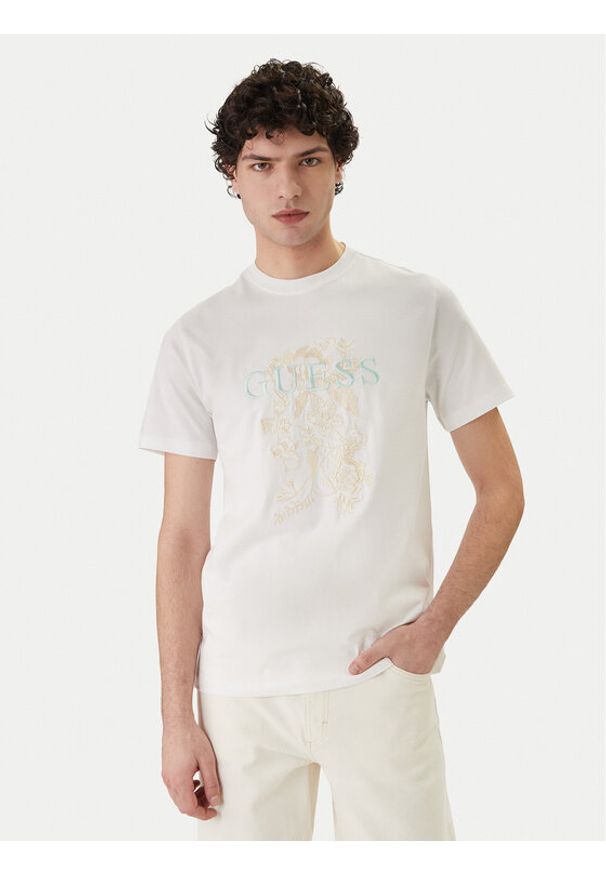 Guess T-Shirt M6GI17 K3038 Biały Regular Fit. Kolor: biały. Materiał: bawełna