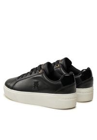 TOMMY HILFIGER - Tommy Hilfiger Sneakersy Th Platform Court Sneaker FW0FW08614 Czarny. Kolor: czarny. Materiał: skóra. Obcas: na platformie #4