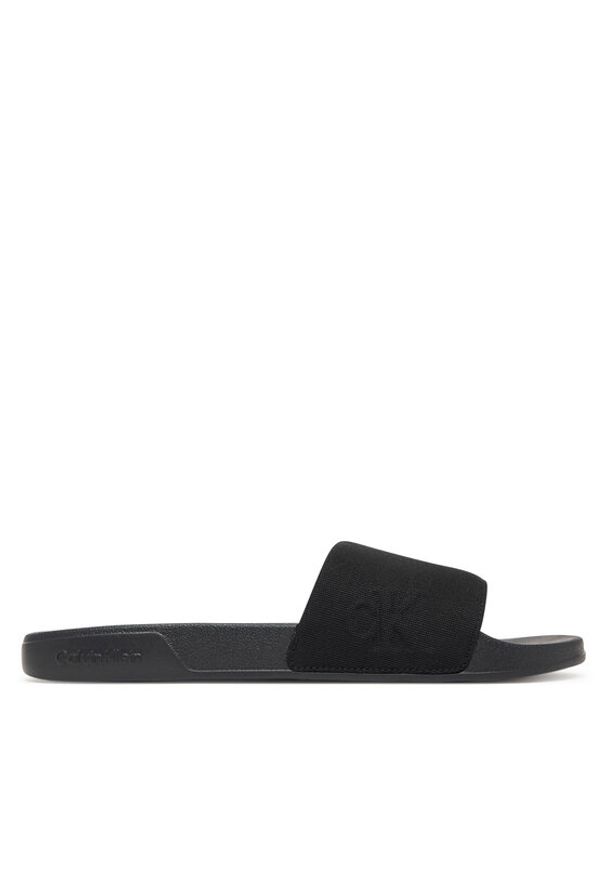 Calvin Klein Klapki Ess Slide Hf Side Logo Cv HM0HM02227 Czarny. Kolor: czarny. Materiał: materiał