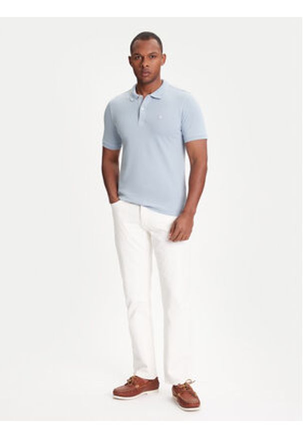 United Colors of Benetton - United Colors Of Benetton Polo 3WG9U301Z Niebieski Slim Fit. Typ kołnierza: polo. Kolor: niebieski. Materiał: bawełna
