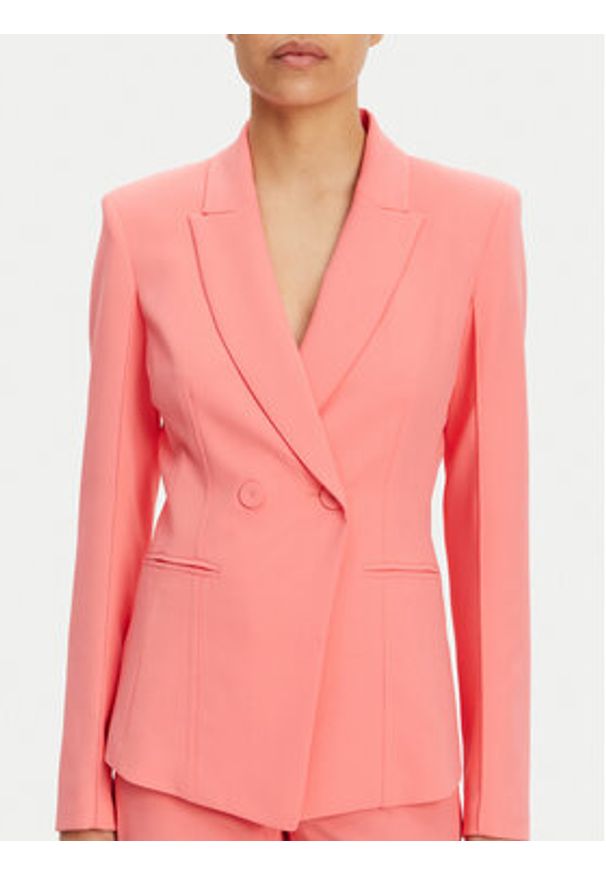 Patrizia Pepe Marynarka 2S1528 A411 R854 Koralowy Regular Fit. Kolor: pomarańczowy. Materiał: syntetyk