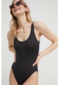 MICHAEL Michael Kors jednoczęściowy strój kąpielowy kolor czarny lekko usztywniona miseczka. Kolor: czarny. Materiał: materiał #1