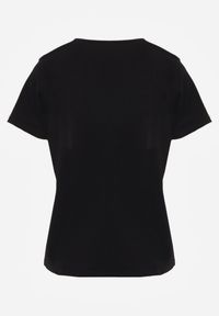 Renee - Czarny Casualowy Bawełniany T-shirt Ilanira. Okazja: na co dzień. Kolor: czarny. Materiał: bawełna. Styl: casual #4