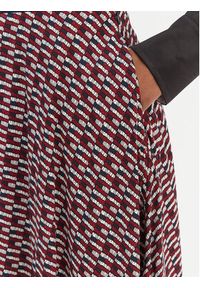 TOMMY HILFIGER - Tommy Hilfiger Spódnica trapezowa WW0WW49373 Bordowy Regular Fit. Kolor: czerwony. Materiał: wiskoza #5