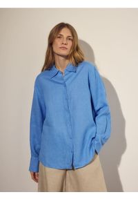 Reserved - Lniana koszula - niebieski. Kolor: niebieski. Materiał: len