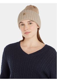 TOMMY HILFIGER - Tommy Hilfiger Czapka Limitless Chic Beanie AW0AW15299 Beżowy. Kolor: beżowy. Materiał: syntetyk #4