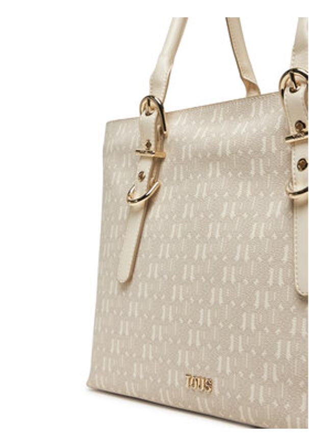 Tous - TOUS Torebka Buckles Silhouette 2002201901 Beżowy. Kolor: beżowy. Materiał: skórzane