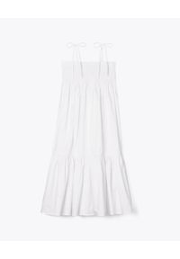 Tory Burch - TORY BURCH - Biała popelinowa spódnica. Kolor: biały. Materiał: bawełna #3
