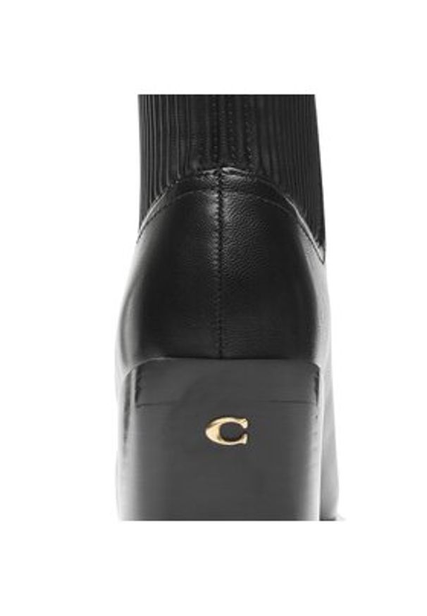 Coach Botki Prestyn Lth Bootie CN136 Czarny. Kolor: czarny. Materiał: skóra