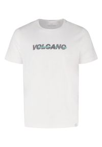 Volcano - Bawełniany t-shirt T-NIGHT. Kolor: biały. Materiał: bawełna. Długość rękawa: krótki rękaw. Długość: krótkie. Wzór: napisy. Styl: klasyczny