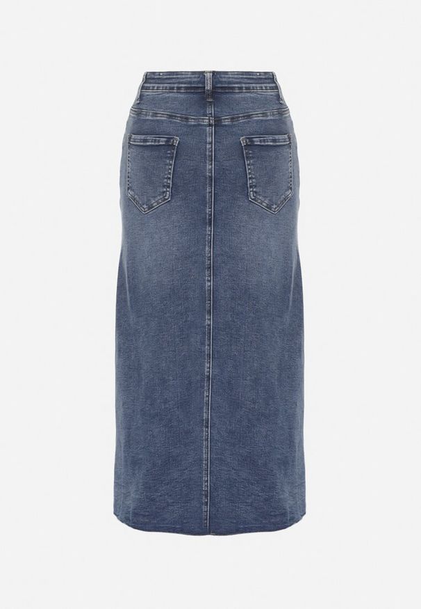 Born2be - Niebieska Jeansowa Spódnica Maxi z Wysokim Stanem Nicyela. Stan: podwyższony. Kolor: niebieski. Materiał: jeans