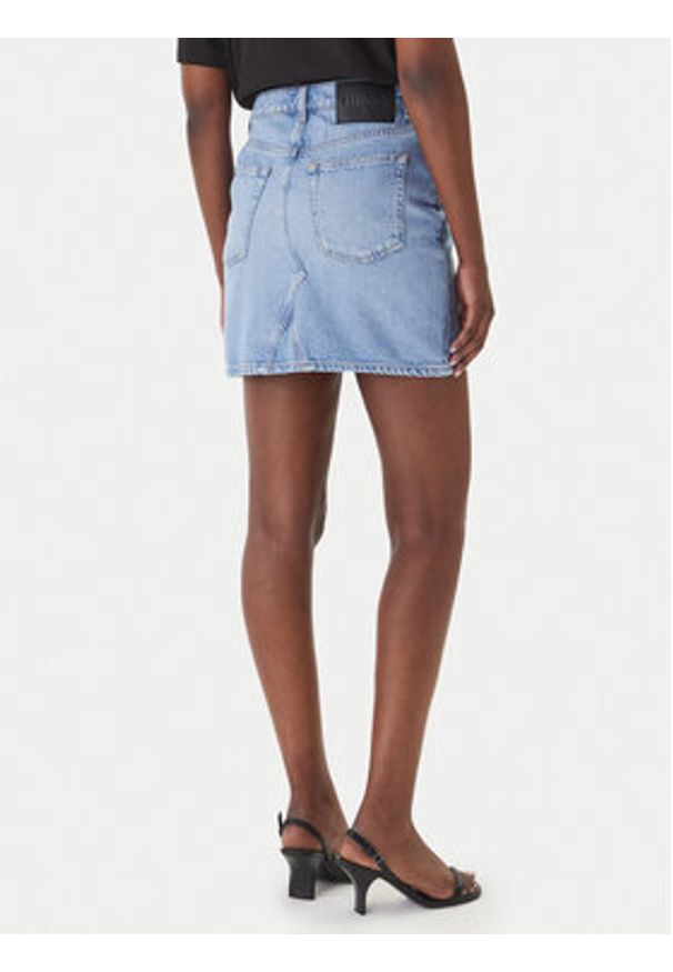 Hugo - HUGO Spódnica jeansowa Gatalie 50559749 Niebieski Regular Fit. Kolor: niebieski. Materiał: bawełna