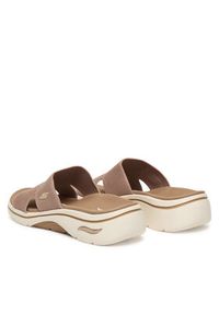 skechers - Skechers Klapki Gowalk Arch Fit 2.0 - Dakota 140865/TAN Beżowy. Kolor: beżowy. Materiał: materiał #3