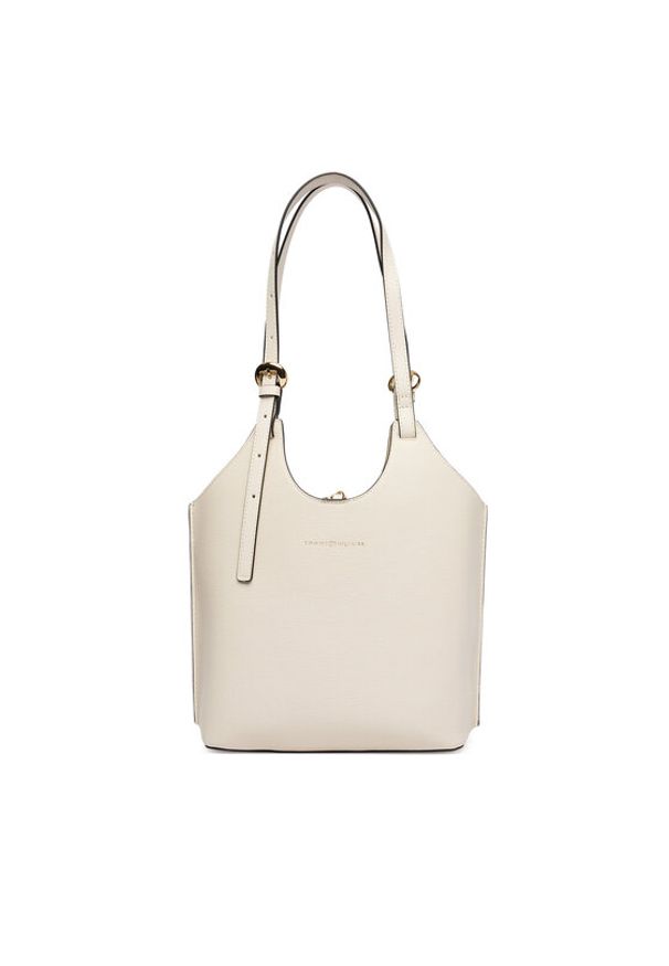 TOMMY HILFIGER - Tommy Hilfiger Torebka Th Modern Mini Tote AW0AW18617 Beżowy. Kolor: beżowy. Materiał: skórzane
