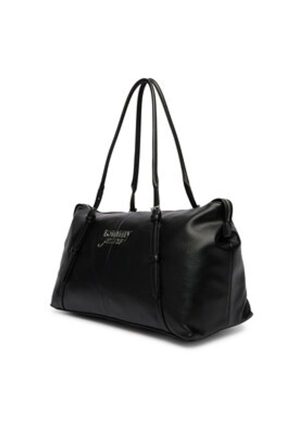 Tommy Jeans Torebka Pebble Grain Metal Logo Tote Bag AW0AW18472 Czarny. Kolor: czarny. Materiał: skórzane