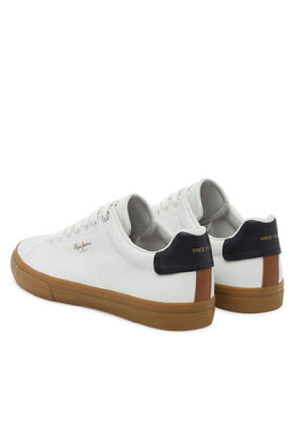 Pepe Jeans Tenisówki Kenton Base PMS300003 Écru. Materiał: skóra
