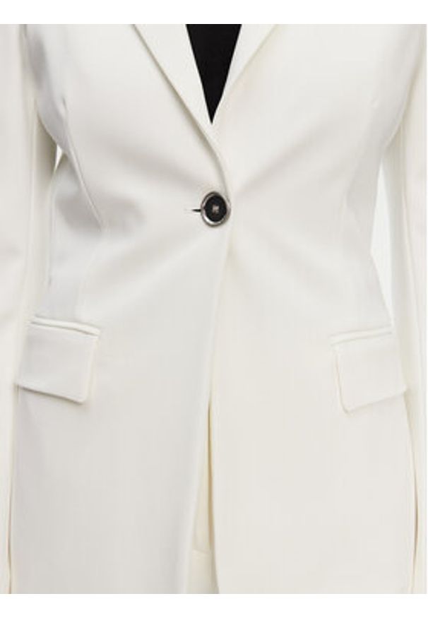 Pinko - PINKO Marynarka 104903 A1L3 Biały Regular Fit. Kolor: biały. Materiał: wiskoza