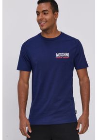 Moschino Underwear - T-shirt. Okazja: na co dzień. Kolor: niebieski. Materiał: materiał. Wzór: nadruk. Styl: casual