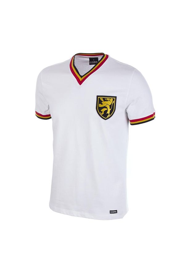 COPA FOOTBALL - Koszulka retro piłkarska dla dorosłych - Belgia Lata 70 Wydanie Gościa - Biała. Kolor: biały. Sezon: lato. Sport: piłka nożna