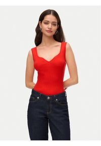 Vero Moda Top Willow 10326450 Czerwony Slim Fit. Kolor: czerwony. Materiał: wiskoza