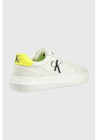 Calvin Klein Jeans sneakersy skórzane Chunky Cupsole Laceup Low YM0YM00427.0LE kolor biały. Nosek buta: okrągły. Zapięcie: sznurówki. Kolor: biały. Materiał: skóra #4