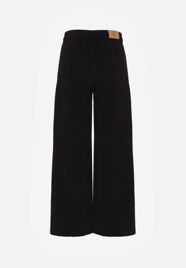 Born2be - Czarne Jeansy o Szerokim Kroju z Wysokim Stanem Shenarah. Okazja: na co dzień. Stan: podwyższony. Kolor: czarny. Styl: elegancki, casual, klasyczny