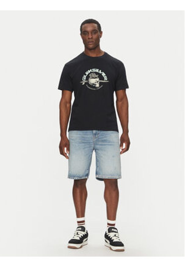 Quiksilver T-Shirt EQYZT08056 Czarny Regular Fit. Kolor: czarny. Materiał: bawełna