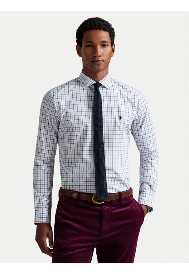 Polo Ralph Lauren Koszula 710974534008 Błękitny Custom Fit. Typ kołnierza: polo. Kolor: niebieski. Materiał: bawełna