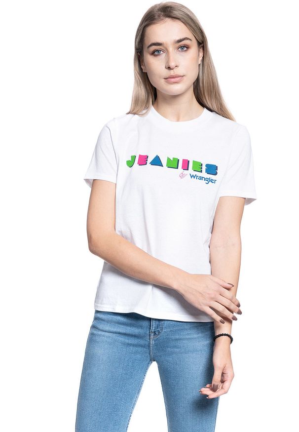 Wrangler - T-SHIRT DAMSKI WRANGLER HIGH RIB REGULAR TEE WHITE W7N9EVX12 112131988