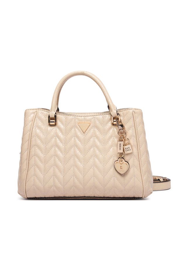 Guess Torebka Stacey HWGG97 41060 Beżowy. Kolor: beżowy. Materiał: skórzane