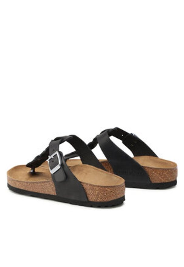 Birkenstock Japonki Gizeh Braided 1021360 Czarny. Kolor: czarny. Materiał: skóra