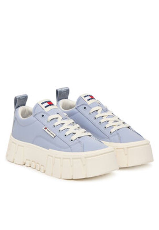 Tommy Jeans Sneakersy Tjw Flatform Chunky Sneaker EN0EN03036 Niebieski. Kolor: niebieski. Materiał: materiał