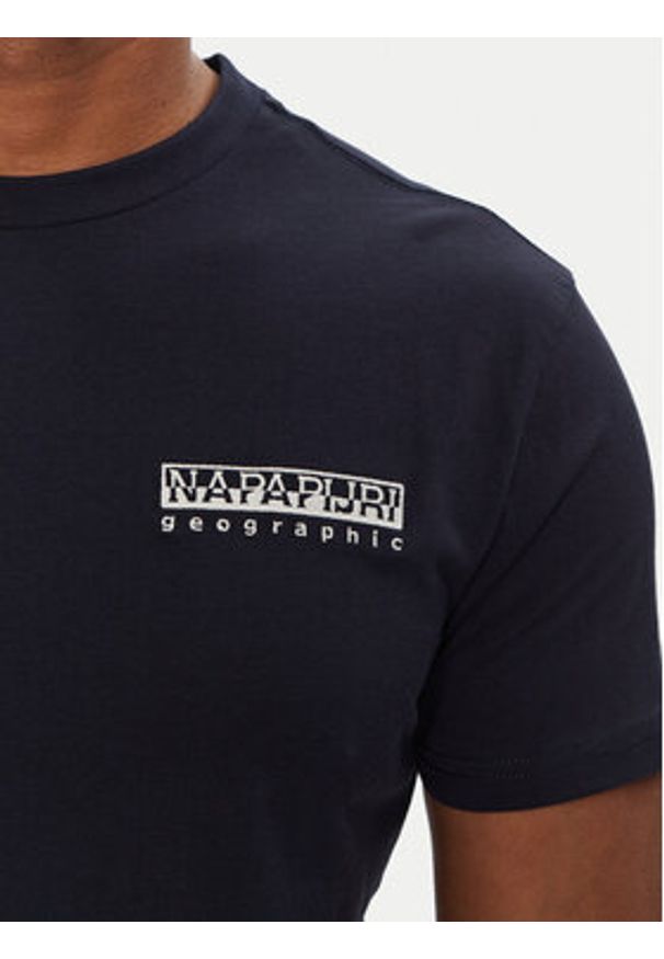 Napapijri T-Shirt S-Vignoni NP0A4ILX Granatowy Regular Fit. Kolor: niebieski. Materiał: bawełna