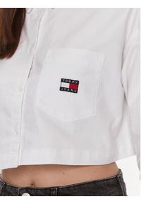Tommy Jeans Koszula Badge DW0DW17345 Biały Relaxed Fit. Kolor: biały. Materiał: bawełna