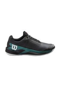 Buty do tenisa męskie Wilson Rush Pro 4.0 2024. Kolor: czarny. Materiał: materiał, syntetyk. Szerokość cholewki: normalna. Sport: tenis
