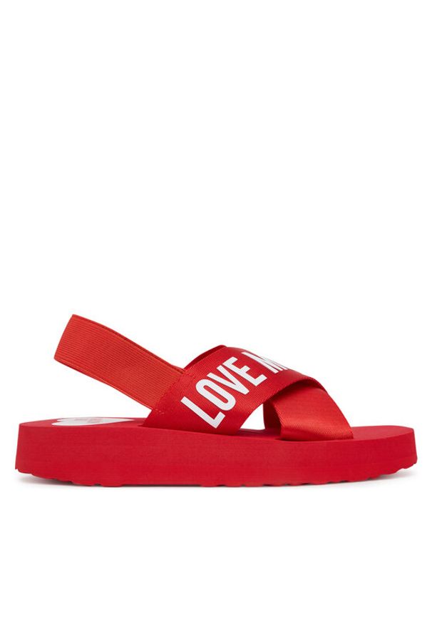 Love Moschino - LOVE MOSCHINO Sandały JA16214G0MIX5500 Czerwony. Kolor: czerwony. Materiał: materiał