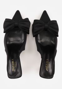 Renee - Czarne Szpilki Slingback z Ozdobną Kokardą na Nosku Chelshi. Zapięcie: pasek. Kolor: czarny. Obcas: na szpilce. Styl: elegancki #7