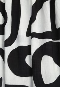 Born2be - Czarna Wiskozowa Sukienka z Bufiastymi Rękawami w Abstrakcyjny Wzór Tibee. Okazja: na co dzień. Kolor: czarny. Materiał: wiskoza. Wzór: nadruk. Typ sukienki: proste. Styl: wakacyjny, casual, elegancki #3