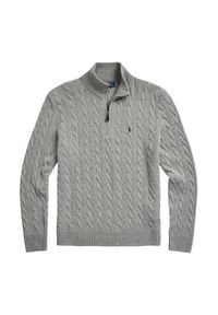 Polo Ralph Lauren Sweter 710876766008 Szary Regular Fit. Typ kołnierza: polo. Kolor: szary. Materiał: wełna #5