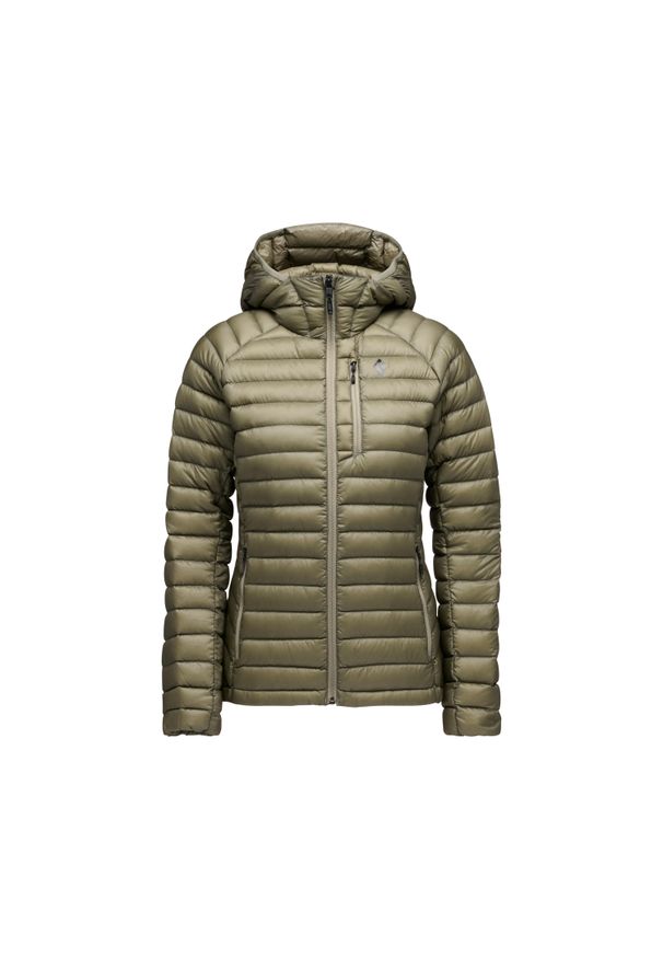 Damska kurtka z kapturem Black Diamond Approach. Typ kołnierza: kaptur. Kolor: zielony. Materiał: puch. Sport: wspinaczka