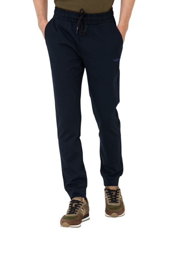 Aeronautica Militare - AERONAUTICA MILITARE Granatowe męskie spodnie dresowe, Rozmiar M. Kolor: niebieski. Materiał: dresówka