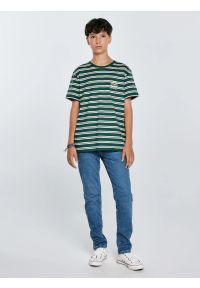 Big-Star - Koszulka chłopięca w paski zielona Sewer 304. Kolor: zielony. Materiał: skóra, materiał, dzianina, jeans, dresówka. Wzór: paski. Styl: klasyczny #3