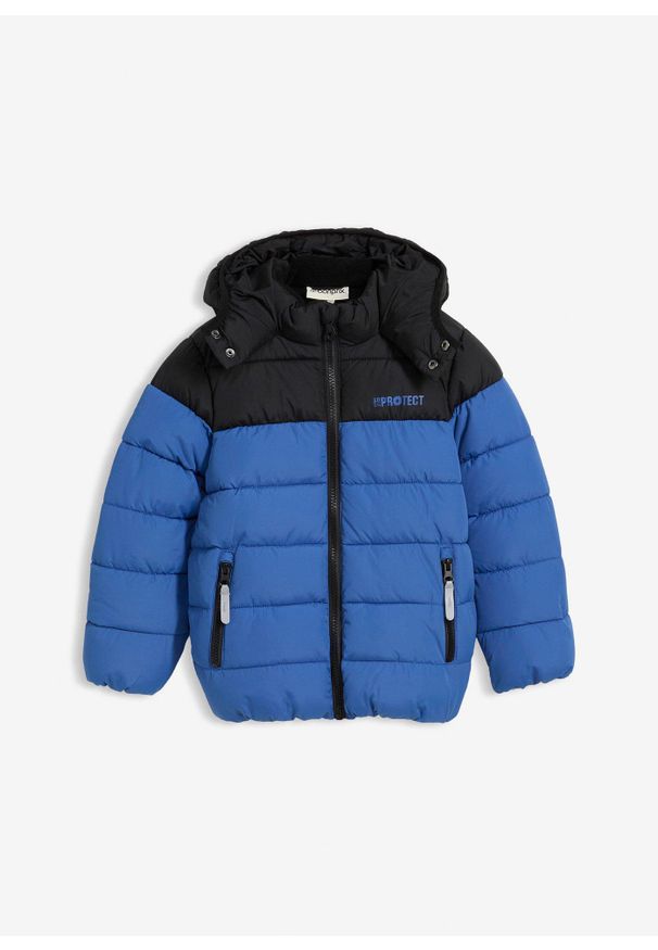 bonprix - Hydrofobowa zimowa kurtka pikowana na ciepłej podszewce. Kolor: niebieski. Sezon: zima